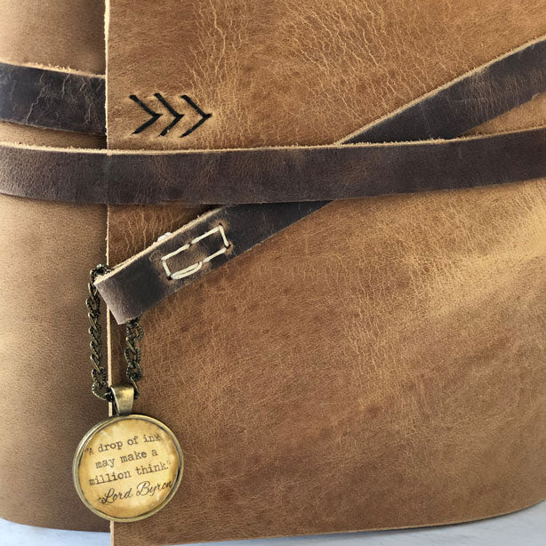 Leather Sketchbook Journal With Black, Kraft Brown & White Paper