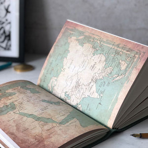 Leather Travel Journal With World Map Pages