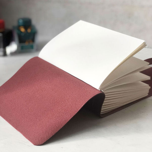 Open vegan leather journal
