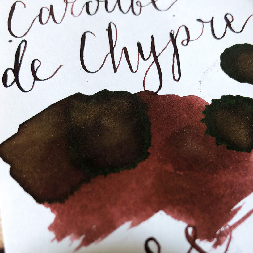 J Herbin Carobe de Chypre ink swatch close up onRhodia paper
