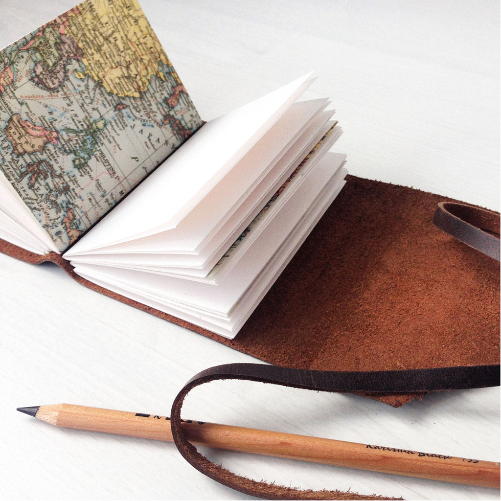 Pocket Journal With World Map Pages
