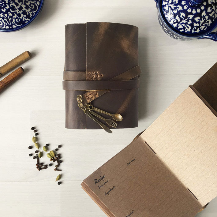 custom recipe book with kraft brown pages