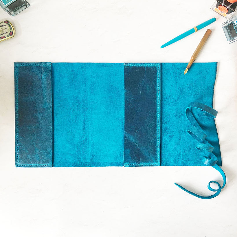 Tri-Fold Leather Notebook Cover, Custom Sizes