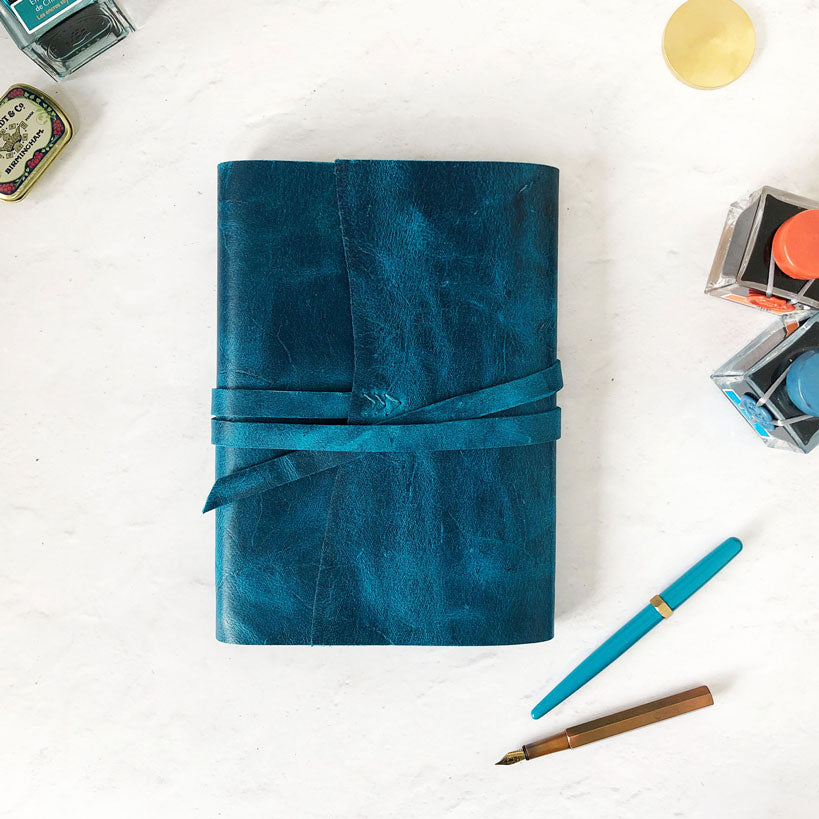 Tri-Fold Leather Notebook Cover, Custom Sizes