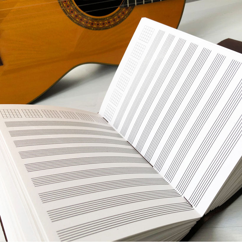 Leather Music Journal With Guitar Tab Notation Paper
