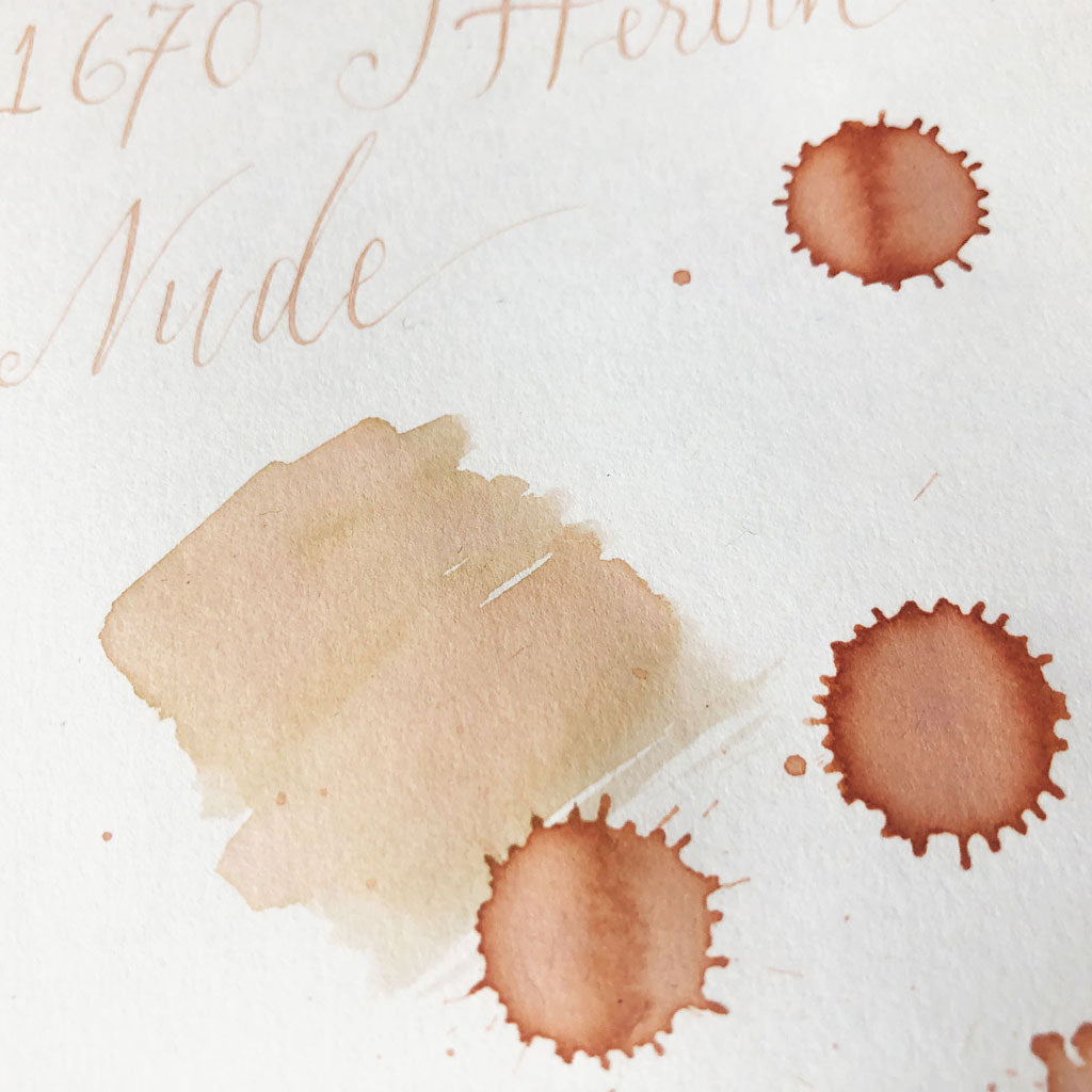 Jacque Herbin Nude 50ml bottle calligaphy ink swatch