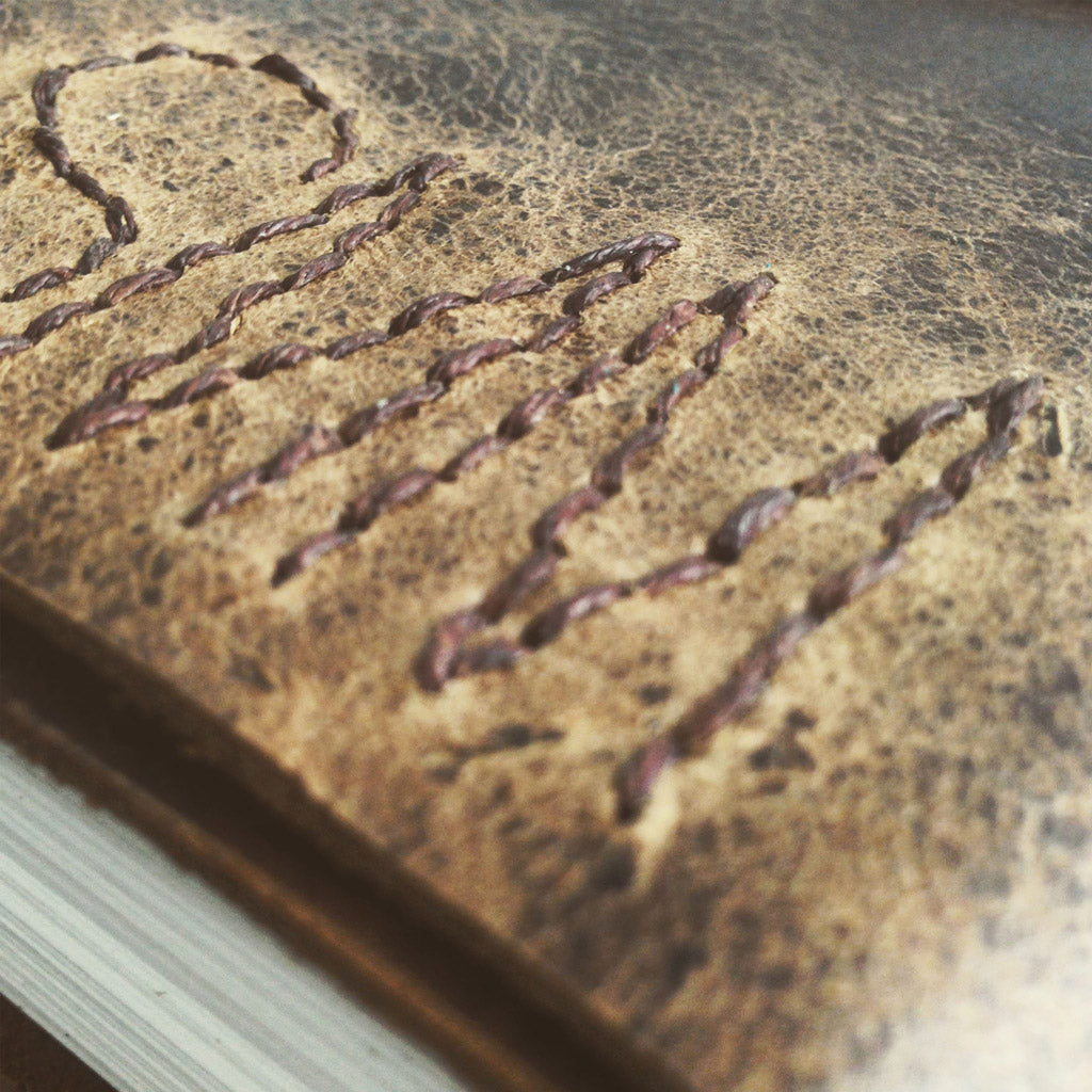 Monogrammed journal close up