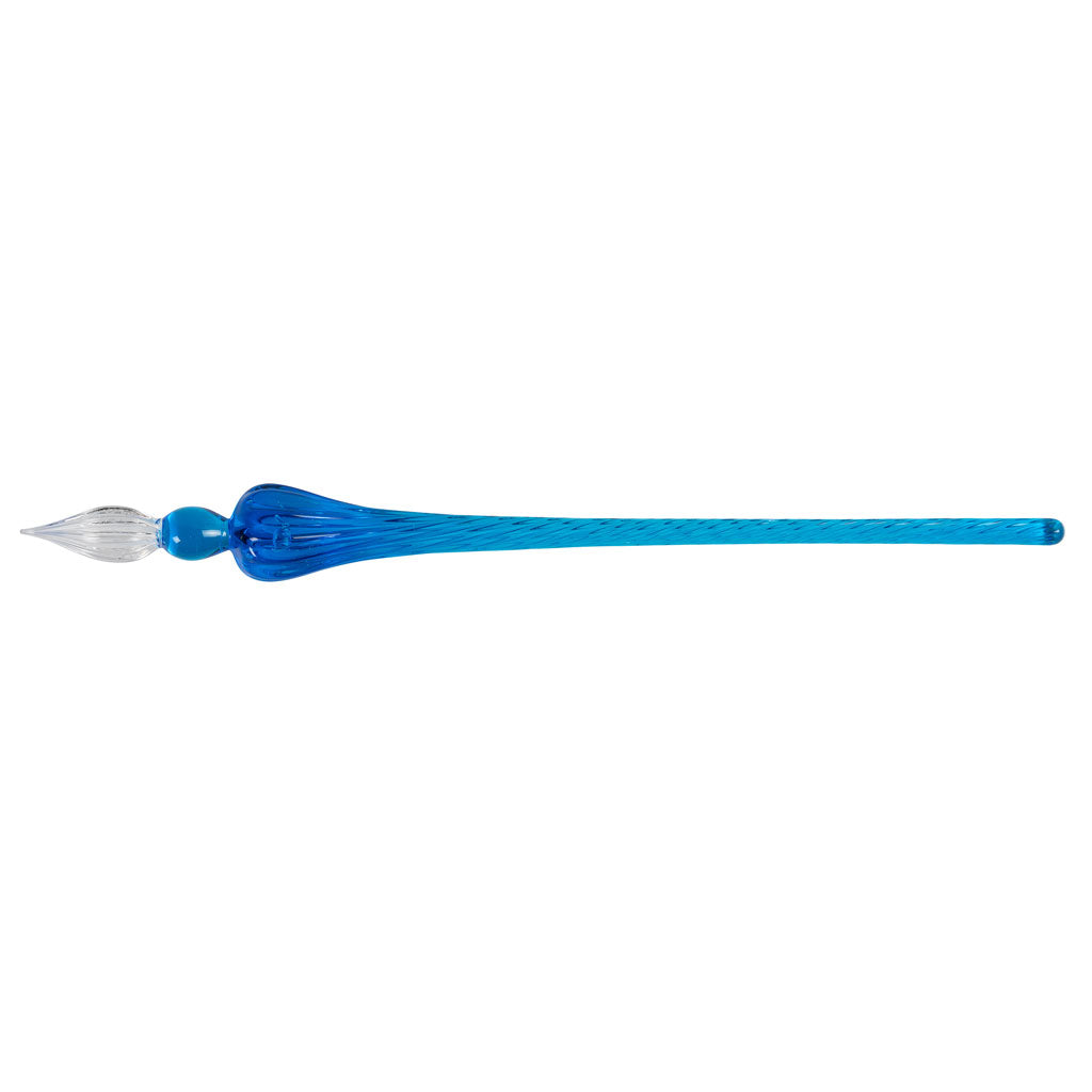 Blue spiral glass dip pen
