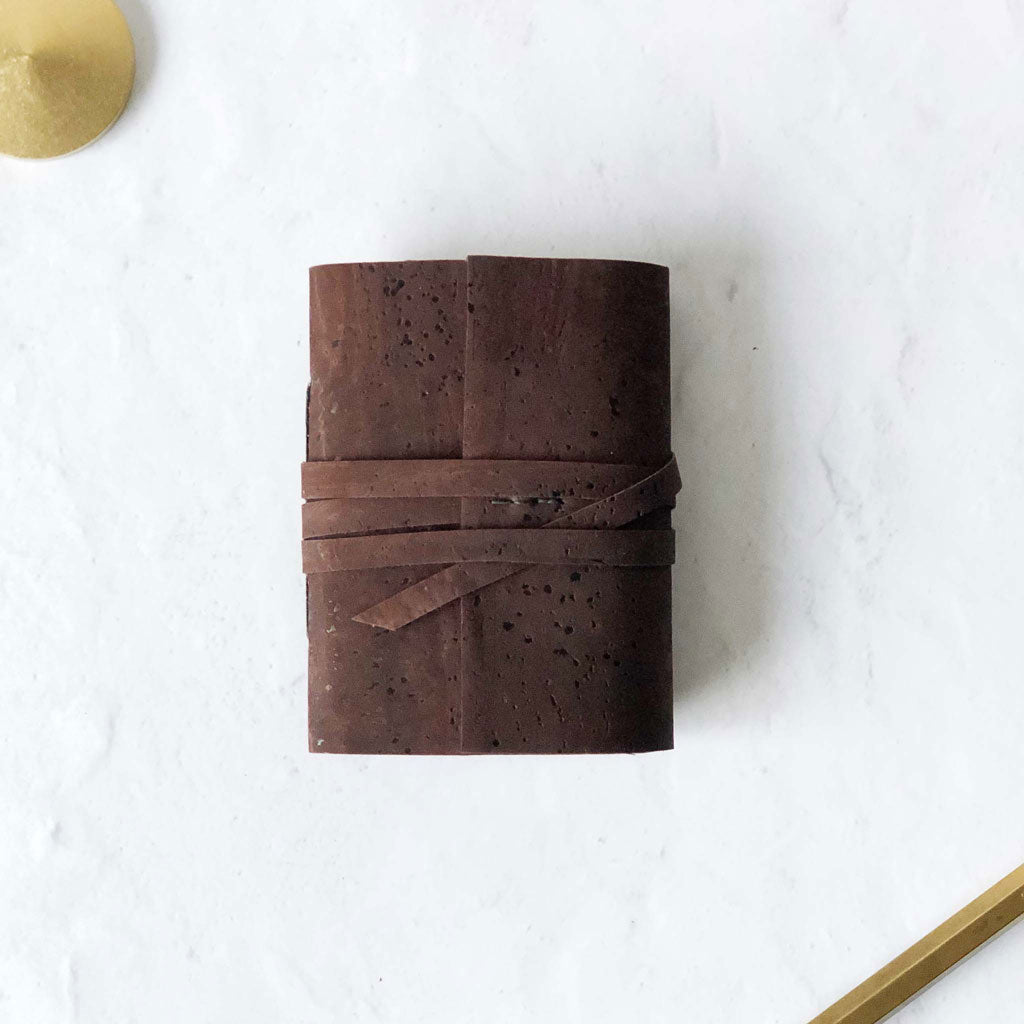 Handmade vegan cork leather slim notebook