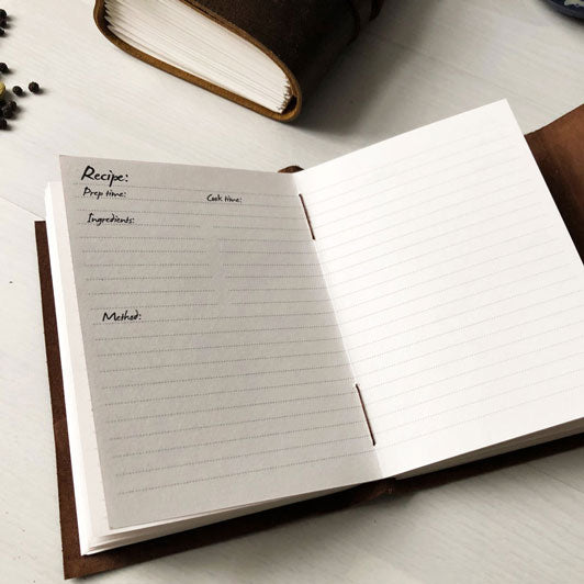 Personalised Recipe Book, Blank Cookbook With Handstitched Names