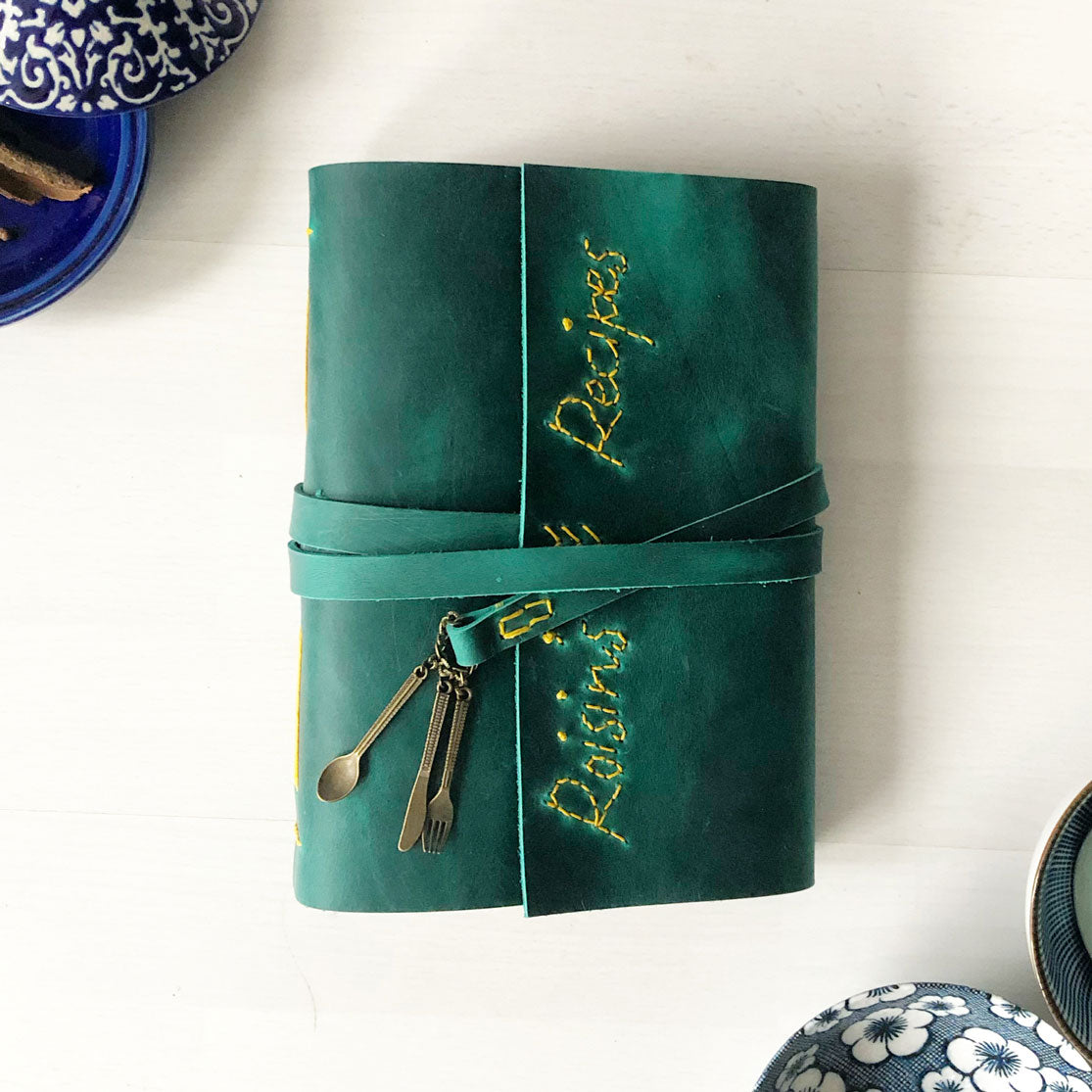 Custom Recipe Book, Blank Cookbook With Handstitched Names