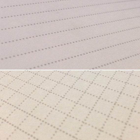 Lined and grid printed pages