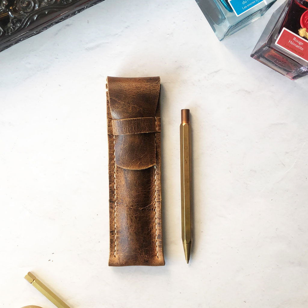 Vintage Leather Pen Case - Unique vintage gifts for writers