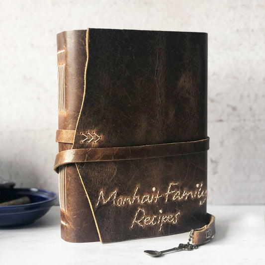 Family Recipe Book, Blank Cookbook With Handstitched Names