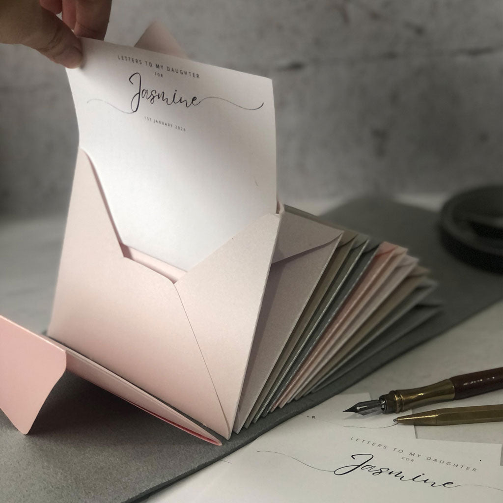 Letters To My Daughter Memory Book With Envelopes & Personalised Notecards