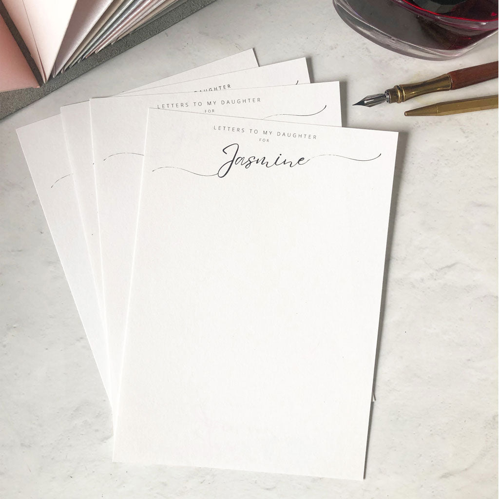 Letters To My Daughter Memory Book With Envelopes & Personalised Notecards