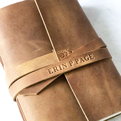 Personalized Leather Journal with Embossed Name