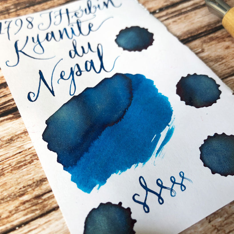 J Herbin Kyanite du Nepal ink swatch close up on Rhodia  paper