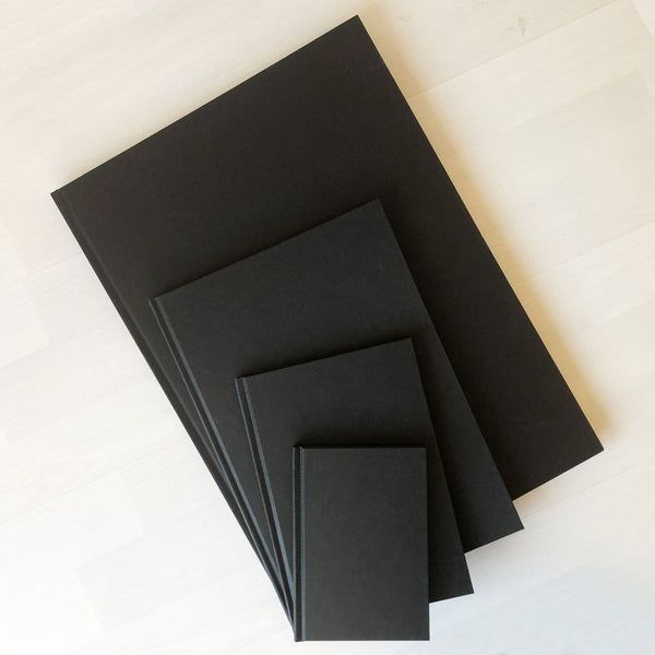 Black cloth hardback sketchbooks