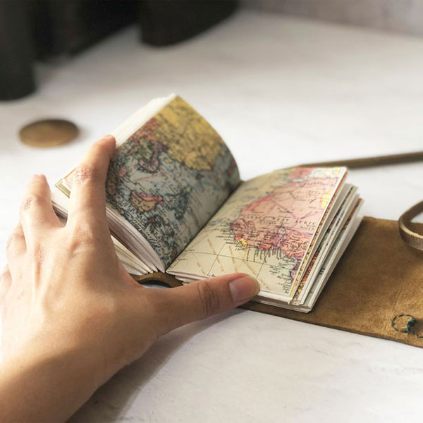 World Map Travel Journal With Pockets – Indigo Artisans