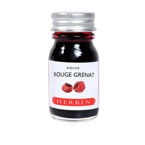 Herbin 10ml bottle of fountain pen and calligraphy dip pen ink in rouge grenat
