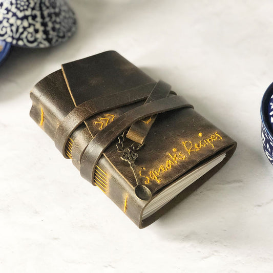 Personalised Recipe Book, Blank Cookbook With Handstitched Names