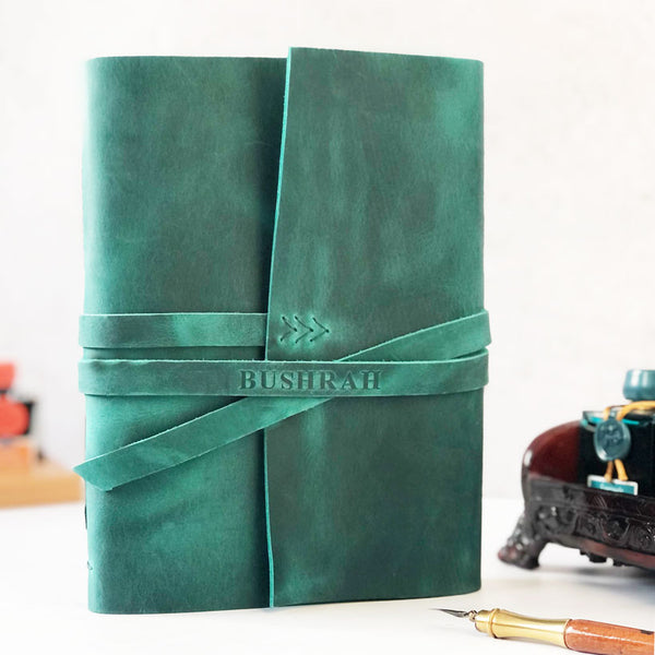Personalized Leather Journal with Embossed Name – Indigo Artisans