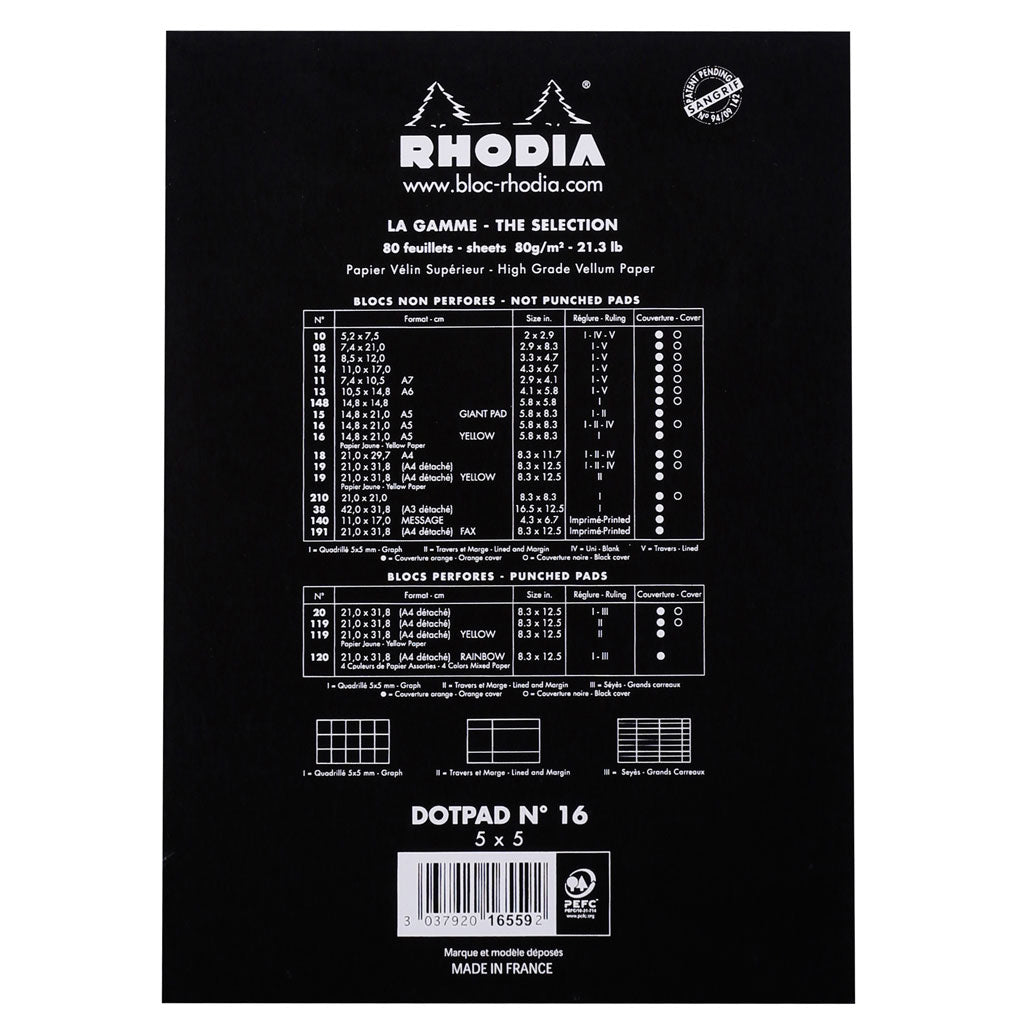 Rhodia Dot Pads, Blank & Square Grid Pads