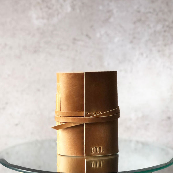 Handmade Leather Journal Embossed With Names Or Monogram Initials, Large Font