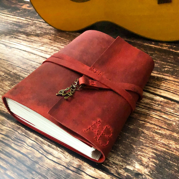 Leather Music Journal With Guitar Tab Notation Paper