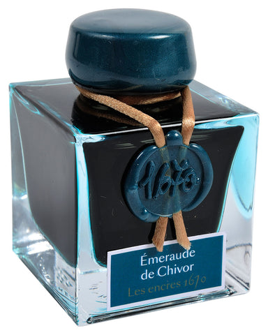J Herbin 1670 Emerald of Chivor Fountain Pen Ink  Ink Bottle Box