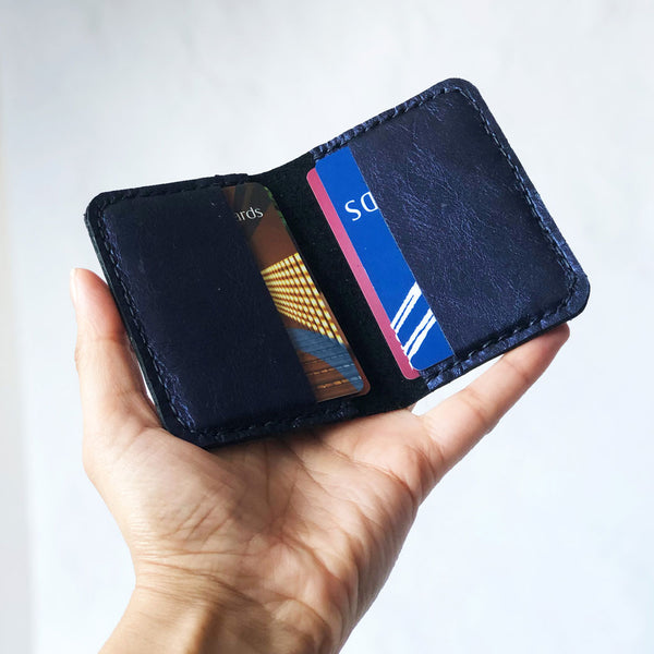 Leather credit card holder open
