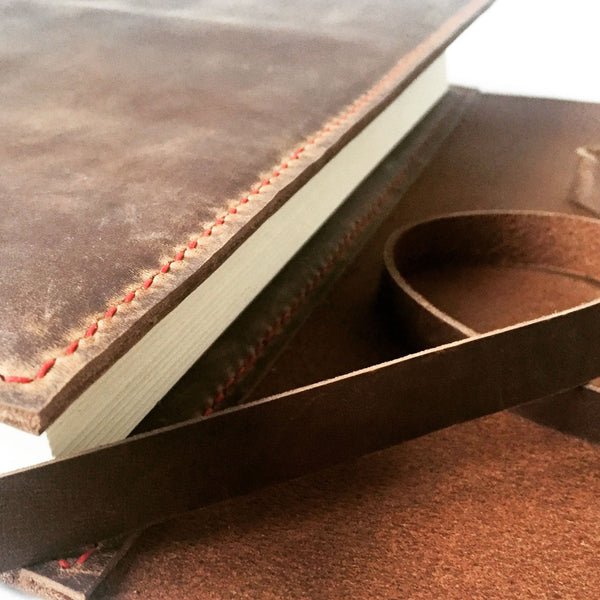 Tri-Fold Leather Notebook Cover, Custom Sizes