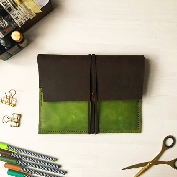 Leather clutch style pen pouch