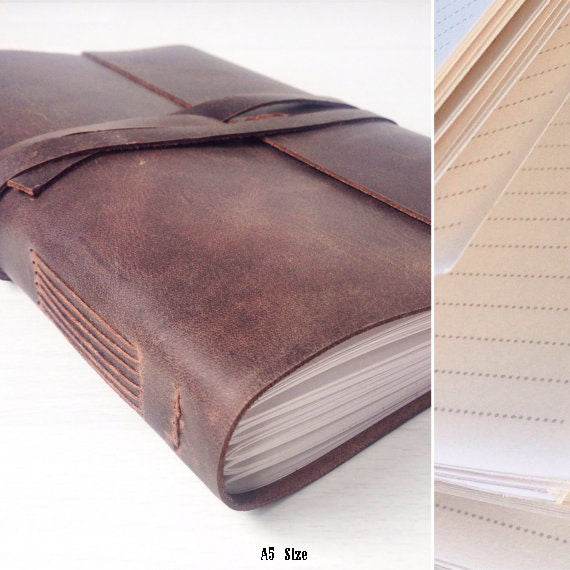 A5 lined leather journal 