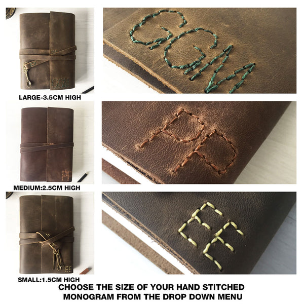 Leather Bound Journal | Sketchbook | Monogram Optional | A5/A6