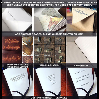 To Travel Is To Live Personalized Leather Journal, CUSTOMISABLE, A6 & A5