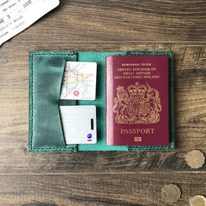 Personalized leather passport holder