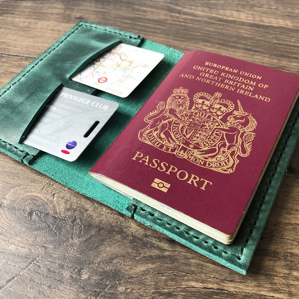 custom made leather passport wallet