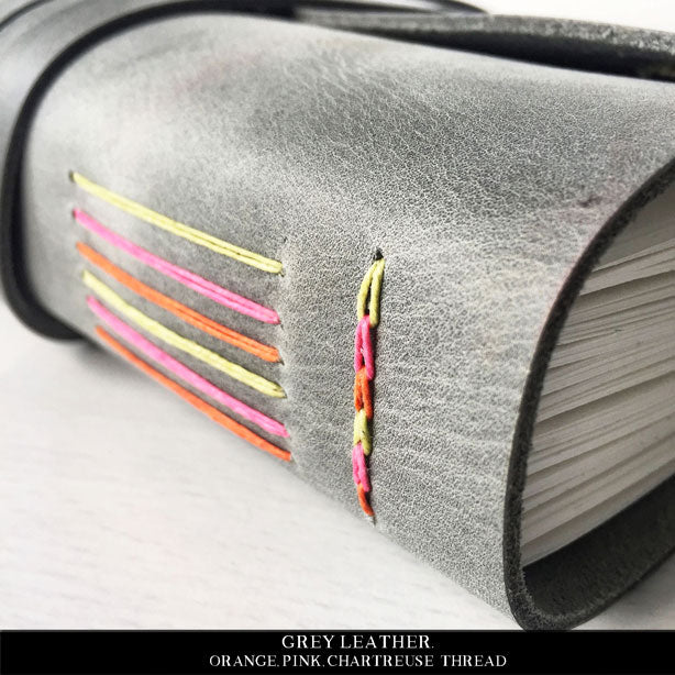 Leather Journal With Rainbow Binding