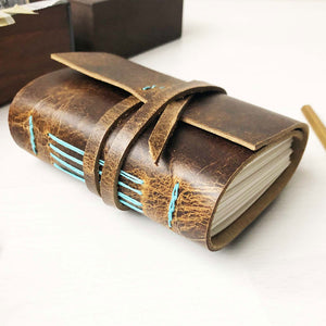Thick Genuine Leather Journal Book Blank Paper Sketchbook Hand