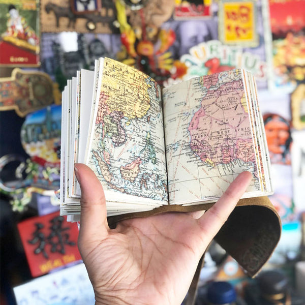 Pocket Journal With World Map Pages