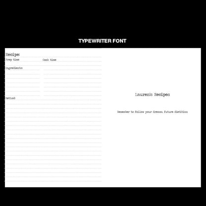 Font Choice For Recipe Books