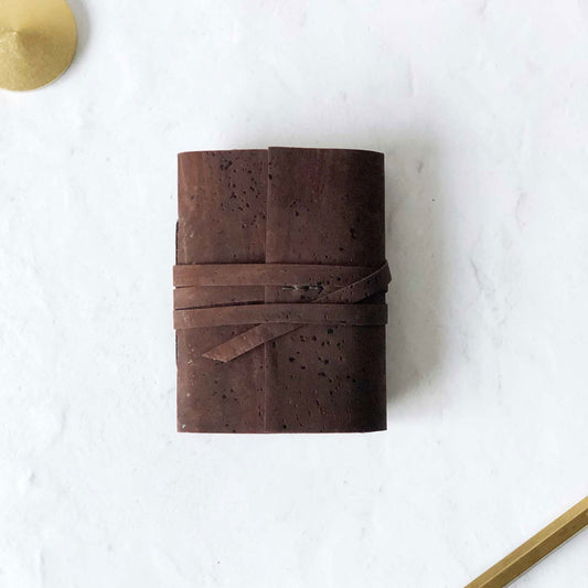 Handmade vegan cork leather slim notebook