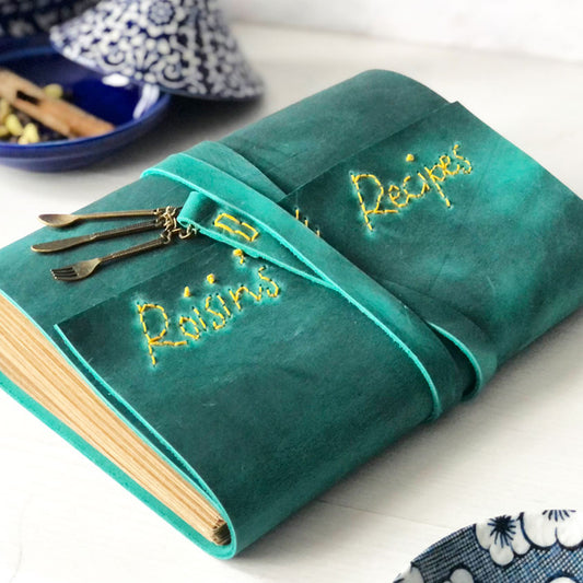 Custom Recipe Book, Blank Cookbook With Handstitched Names