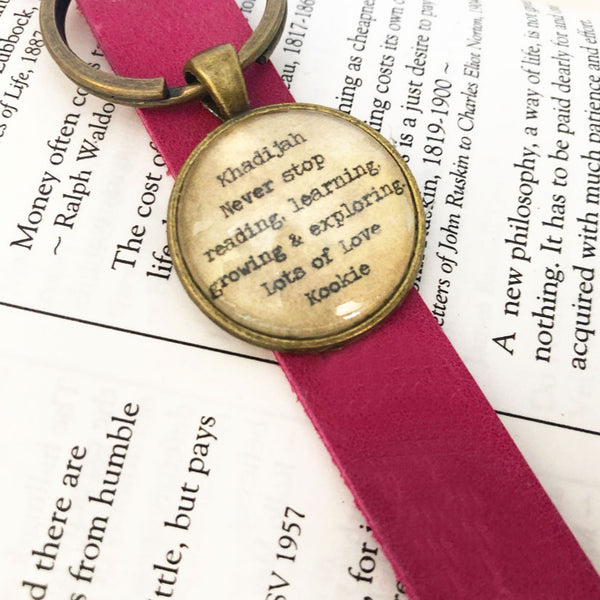 Custom Printed Bookmark With Quote Charm