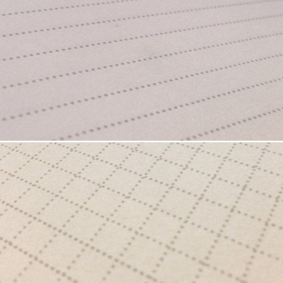 Lined and grid printed pages