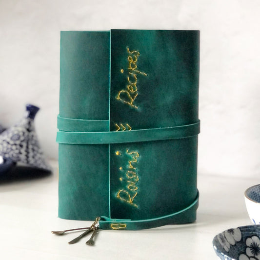 Custom Recipe Book, Blank Cookbook With Handstitched Names